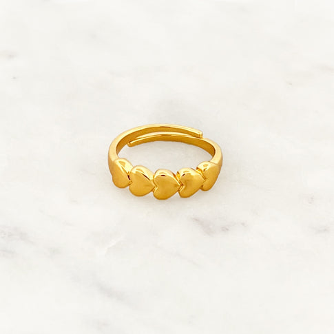 Golden Hearts Ring