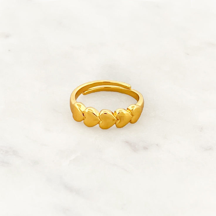 Golden Hearts Ring