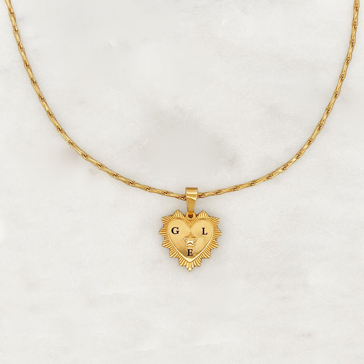 Necklace Engrave Vintage Heart