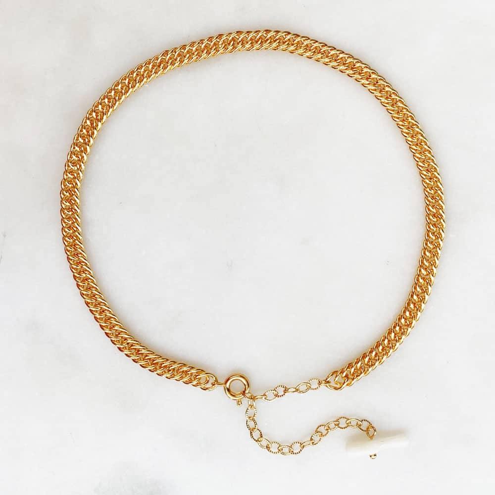 Anklet Small Curb White - ByNouck Jewelry