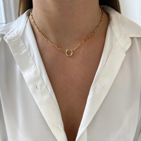 Base Medium Oval Necklace - ByNouck Jewelry
