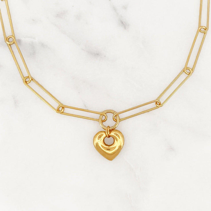 Big Oval Chain Lover Heart | ByNouck - Handmade with ♥︎