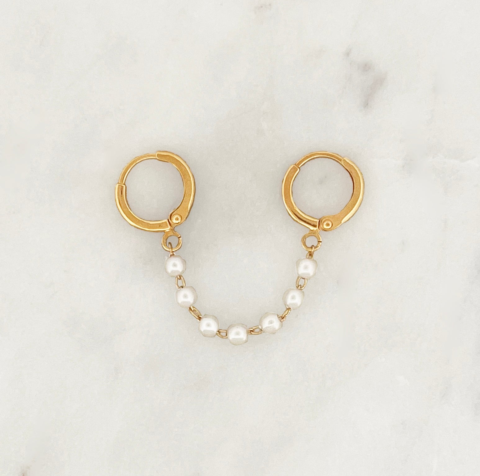 Filigree Chand Bali Earrings with Dangling Pearl Chains