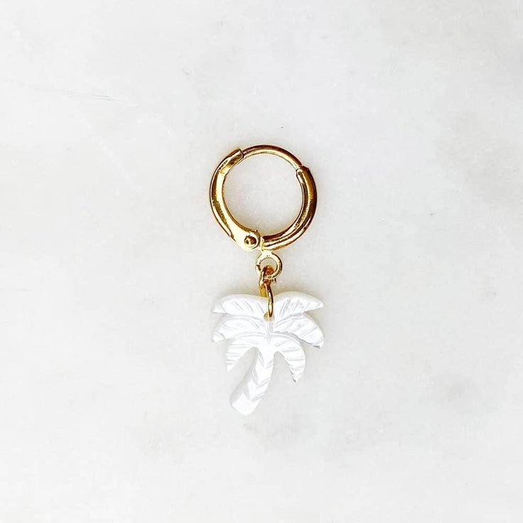 Earring White Palm | ByNouck - Handmade with ♥︎