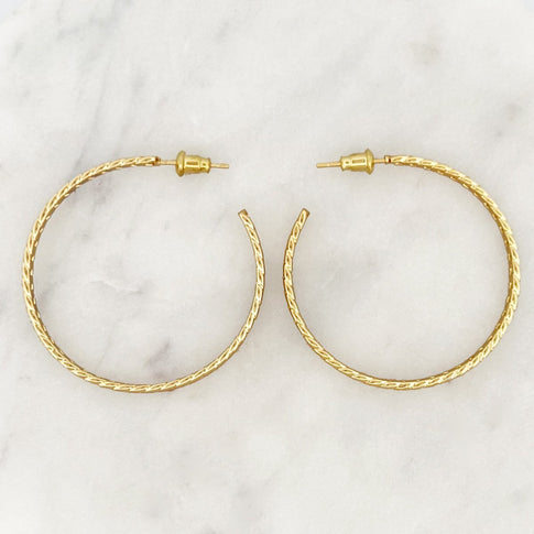Flat Curb Hoop Set - ByNouck Jewelry