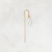 Long Chain White Initial | ByNouck - Handmade with ♥︎