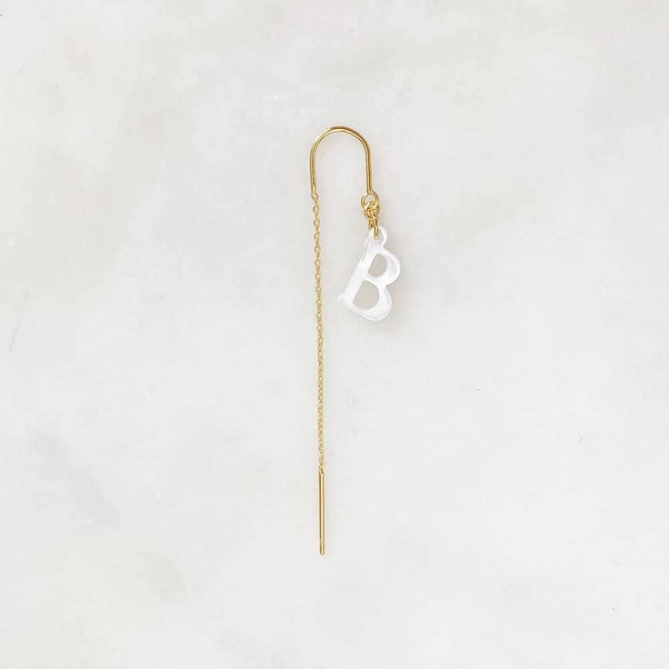 Long Chain White Initial | ByNouck - Handmade with ♥︎