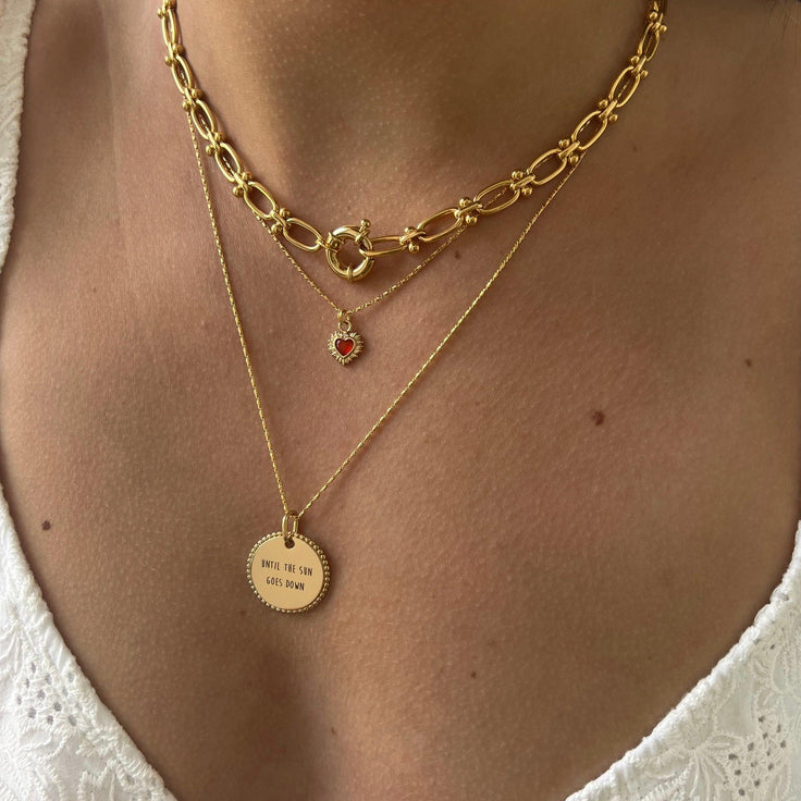 Necklace Engrave Dot Coin | ByNouck - Handmade with ♥︎