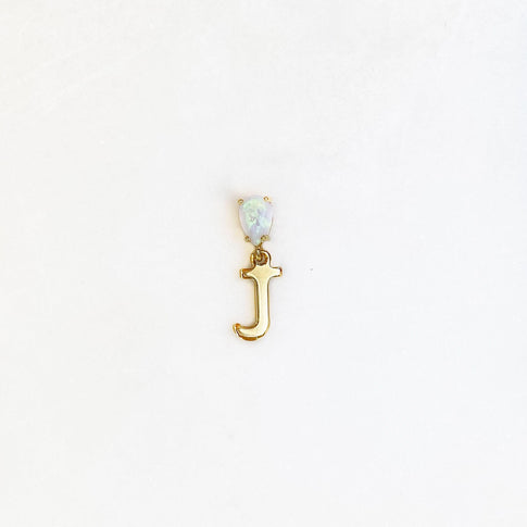 Opal Drop Earpin Initial | ByNouck - Handmade with ♥︎