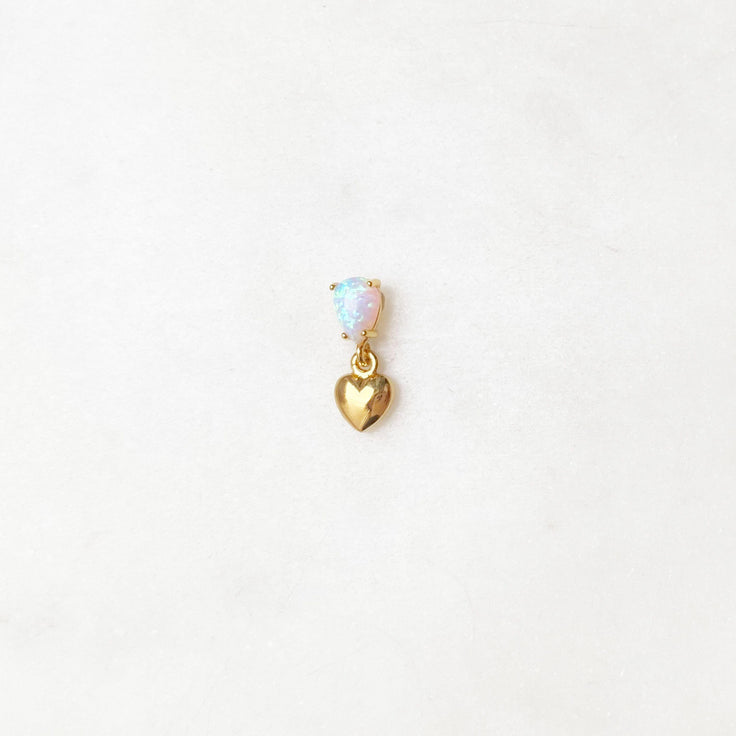 Opal Drop Earpin Mini Heart | ByNouck - Handmade with ♥︎