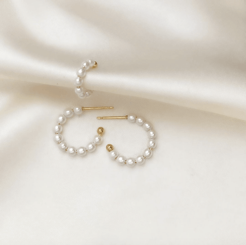 Pearl Hoop Set - ByNouck Jewelry